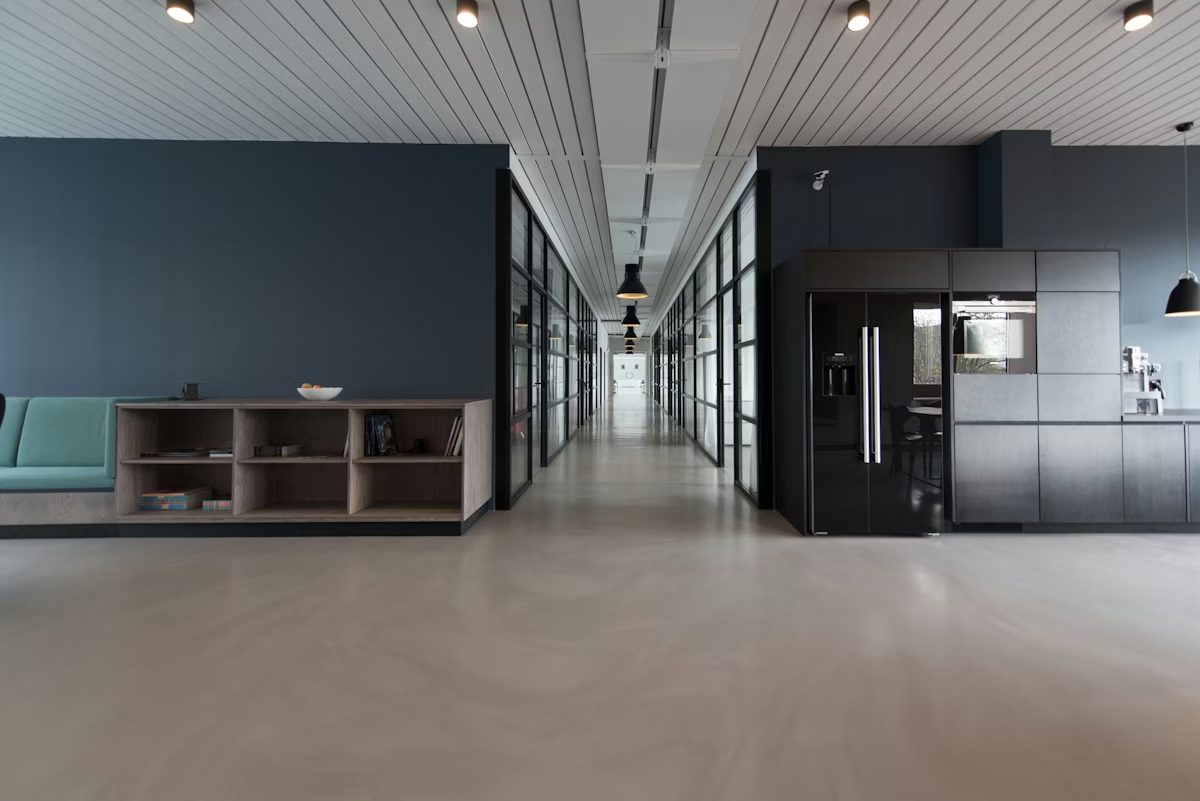 Modern office hallway